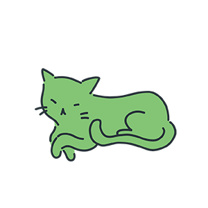 緑色の猫のイラスト