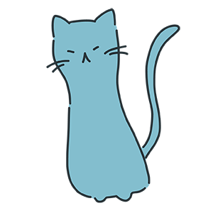 青い色の猫のイラスト