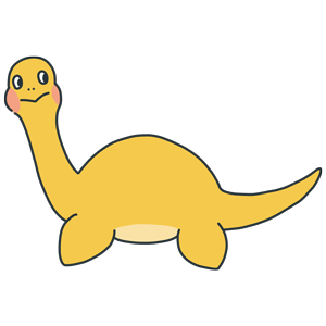 黄色い恐竜のイラスト