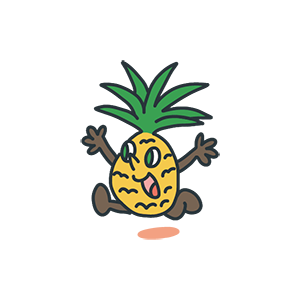 パイナップルのキャラクターのイラスト