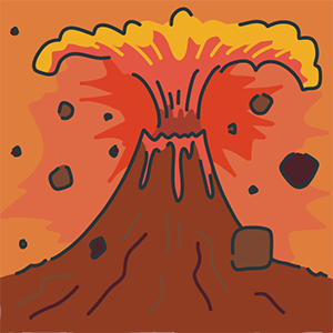 大噴火の日のイラスト